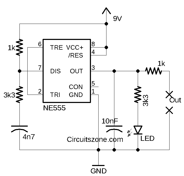 Simple Hulda Clark's Zapper Circuit with 555 IC � CircuitsZone.com