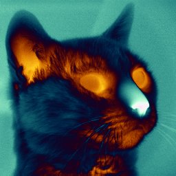Infrared image of a cat.